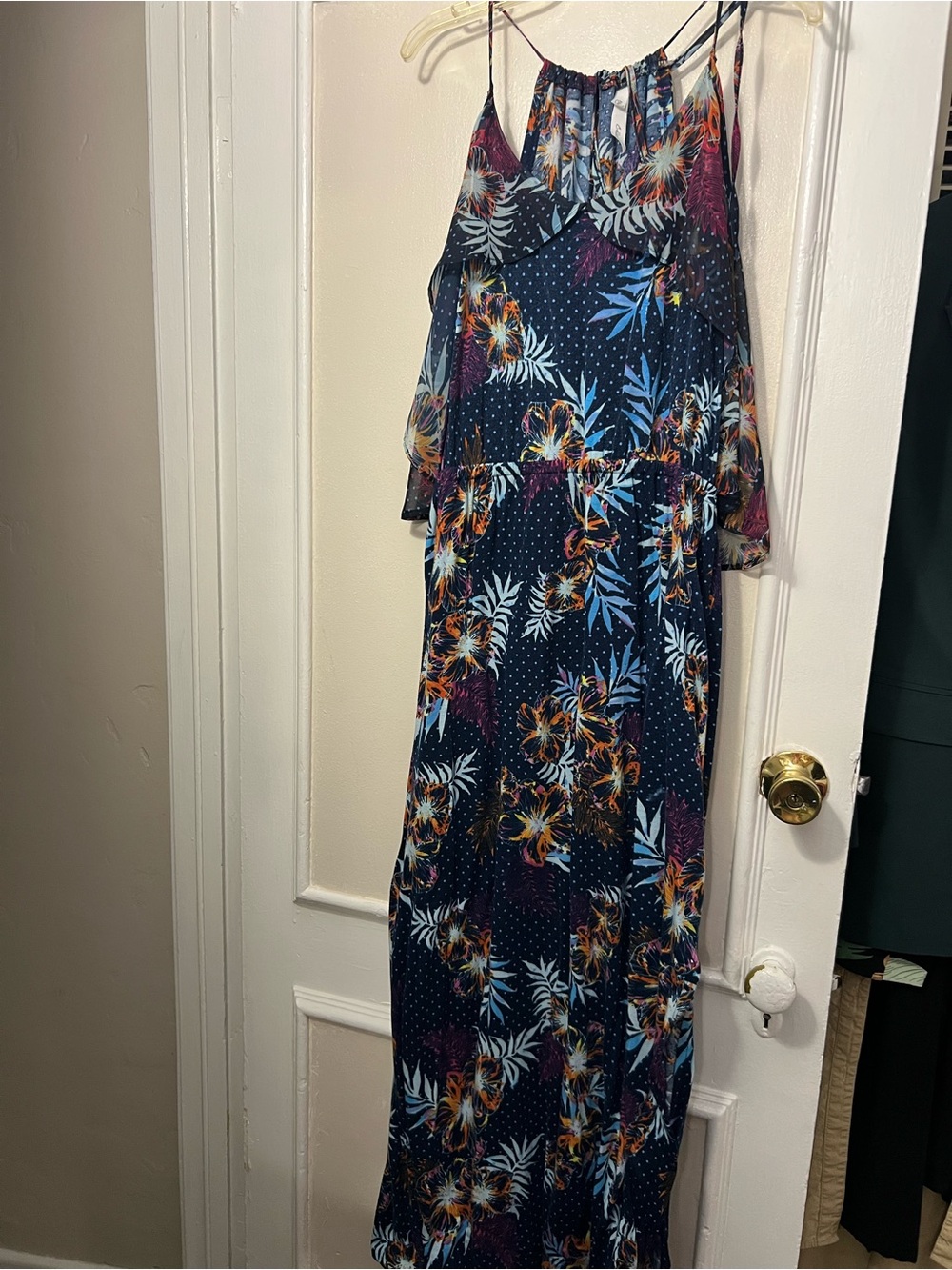 Collectif Navy Tropical Floral Maxi Dress